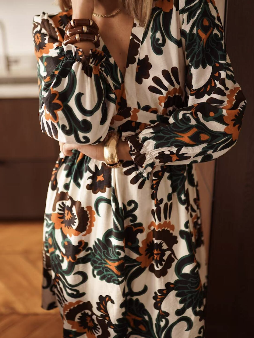 robe femme imprimé végétal Elowen