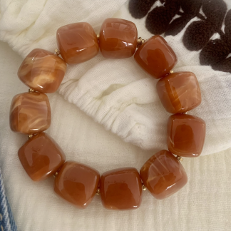 bracelet terracotta en perles résine marbrées