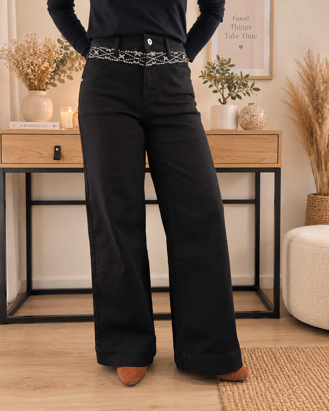 jean noir femme ROMY coupe large