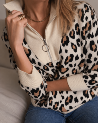 pull femme léopard Savannah