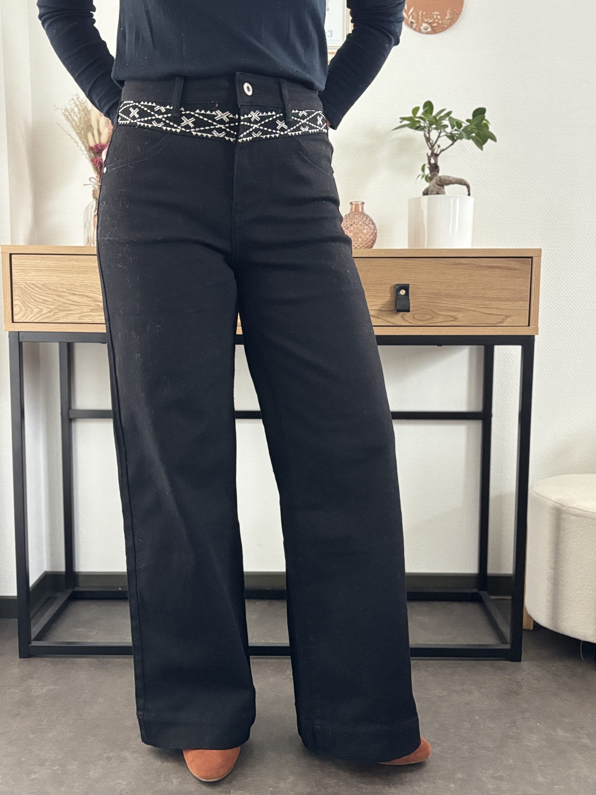 jean noir femme ROMY coupe large