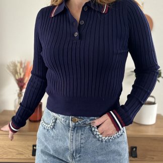 polo femme maille côtelée Charlie