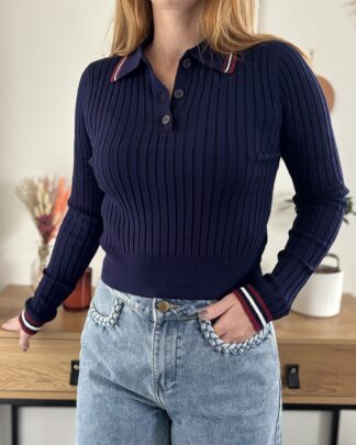 polo femme maille côtelée Charlie