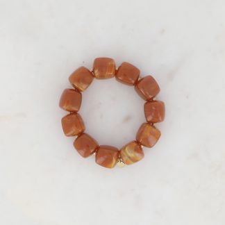 bracelet terracotta en perles résine marbrées