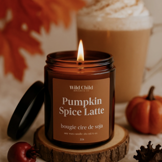 Bougie Pumpkin Spice Latte en cire de soja naturelle – Wild Bloom