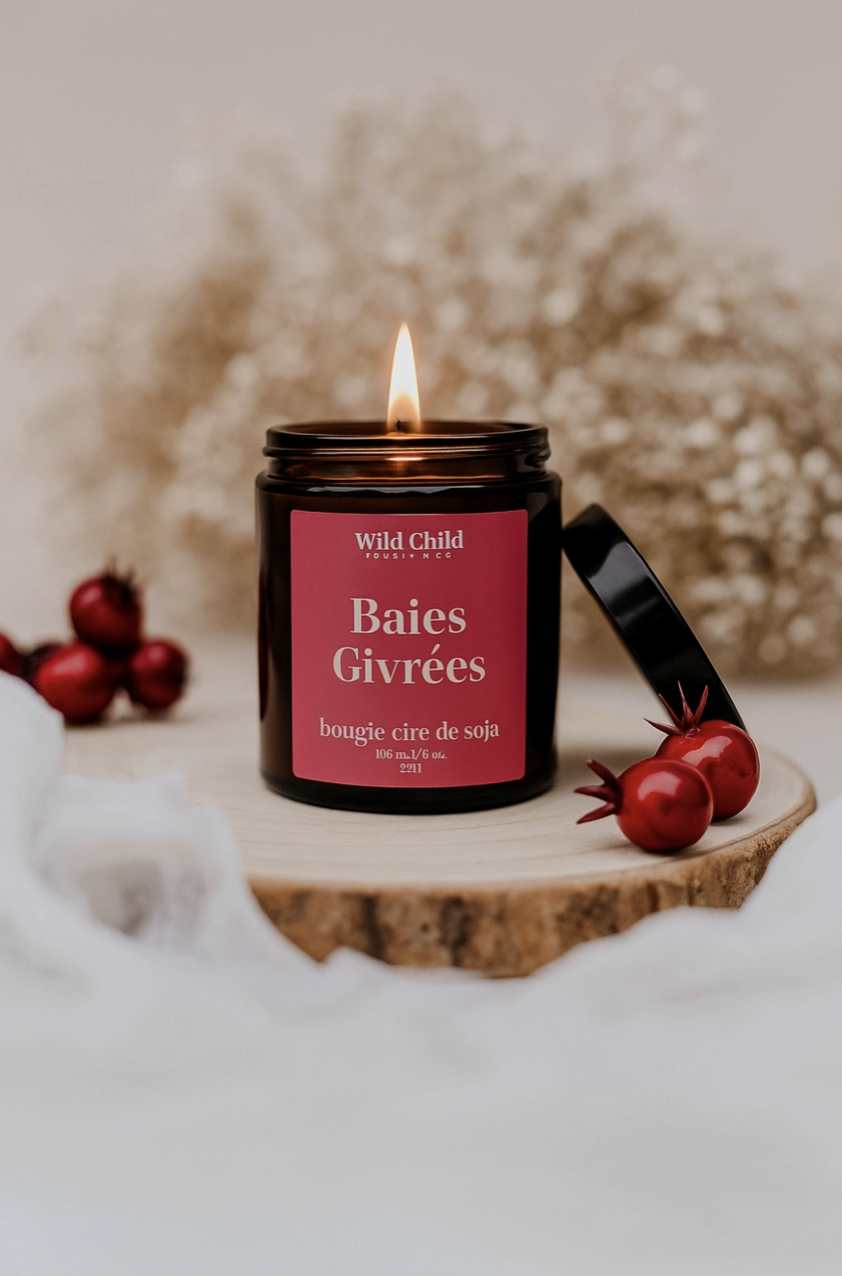Bougie parfumée Baies Givrées en cire de soja naturelle – Wild Child Bougies