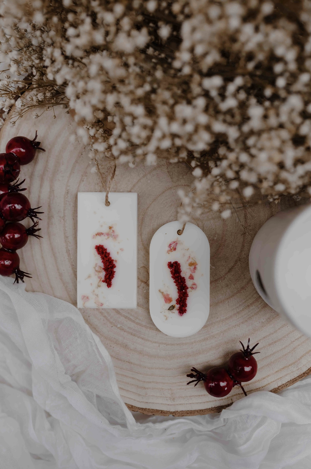 Tablette de cire parfumée Sucre d’Orge, au soja naturelle avec fleurs séchées – fondant parfumé gourmand