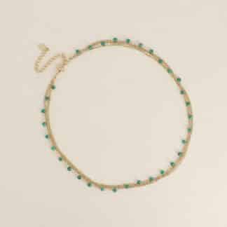 collier multi rangs femme Nolwen pierres naturelles doré bohème chic