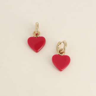 boucles d’oreilles cœur rouge Dorine créoles bohème chic