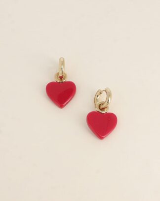 boucles d’oreilles cœur rouge Dorine créoles bohème chic