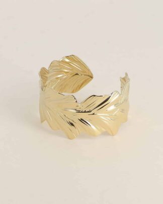 bracelet manchette doré Zoya effet feuillage bohème chic femme
