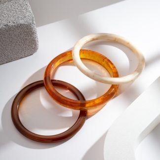 trio de bracelets resine ambre bohème chic Wild Bloom
