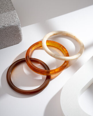 trio de bracelets resine ambre bohème chic Wild Bloom