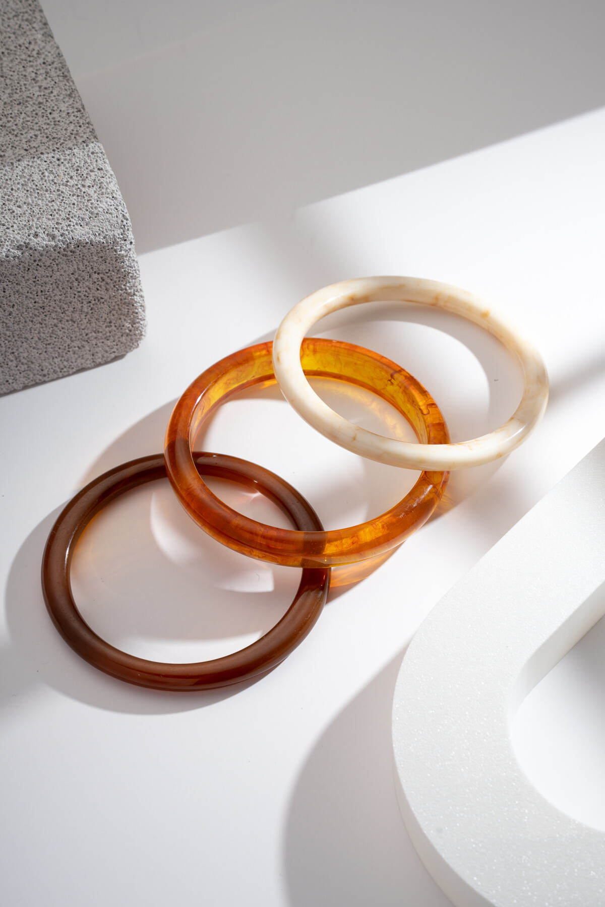 trio de bracelets resine ambre bohème chic Wild Bloom