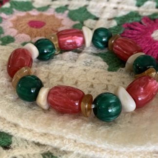 bracelet perles femme coloré Luma bohème chic élastique fuchsia vert