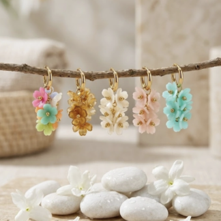 Boucles d’oreilles Lilia fleurs colorées bohème chic femme