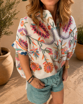 Chemise Romane bohème chic fleurie femme