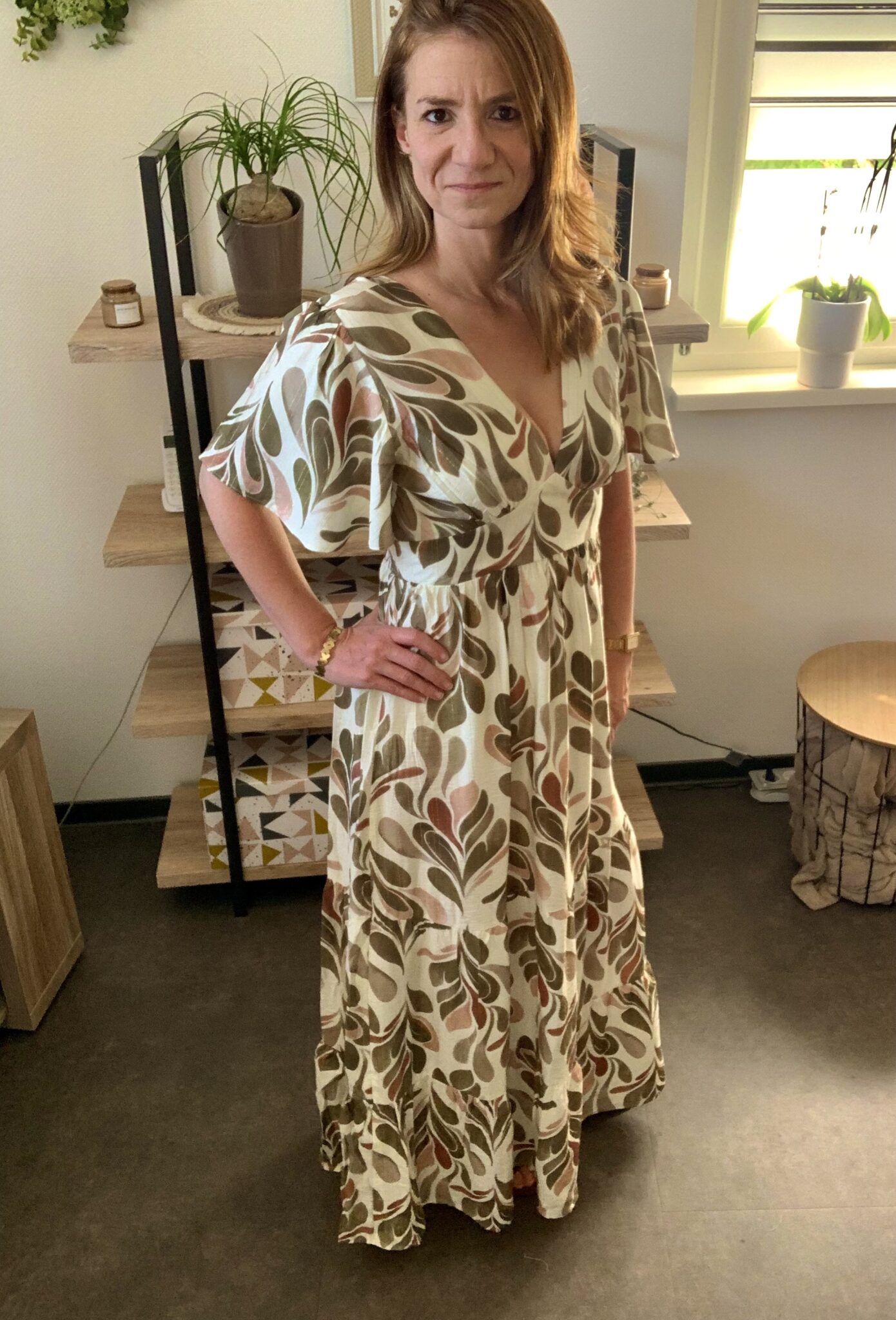 Robe longue Éloïse imprimé végétal bohème chic femme