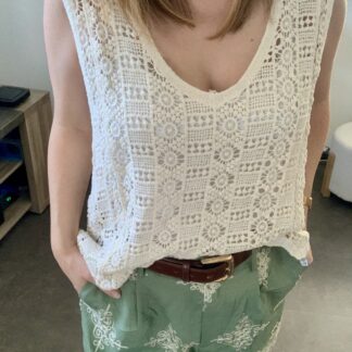 Top crochet Aliette bohème chic femme coton naturel