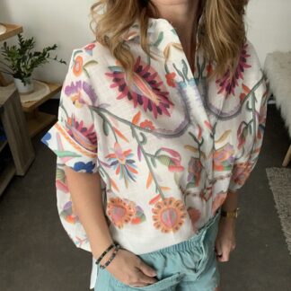 Chemise Romane bohème chic fleurie femme