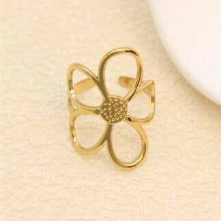Bague fleur dorée bohème chic Wild Bloom