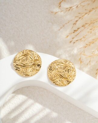 Boucles d’oreilles Auréane dorées texturées bohème chic Wild Bloom