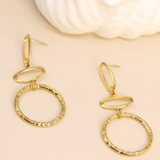 Boucles d’oreilles dorées bohème chic martelées Wild Bloom