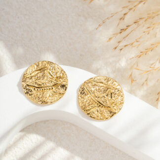 Boucles d’oreilles dorées Auréane texturées bohème chic Wild Bloom