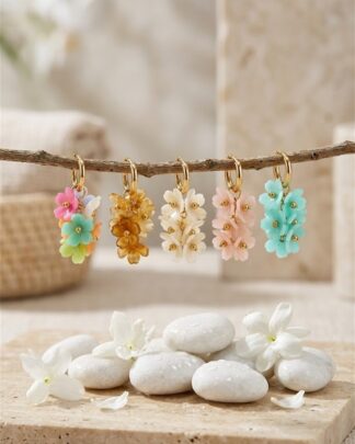 Boucles d’oreilles Lilia fleurs colorées bohème chic femme