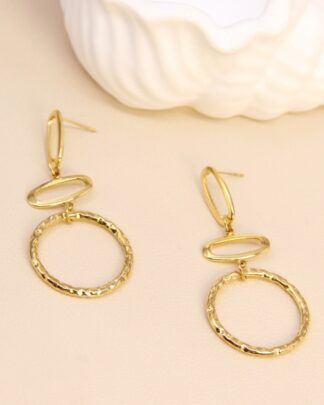 Boucles d’oreilles Nayla dorées bohème chic martelées Wild Bloom