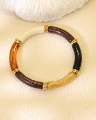Bracelet Amandine résine ambré bohème chic Wild Bloom