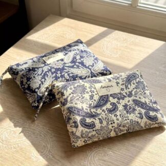 Pochettes paisley bleu et crème bohème chic Wild Bloom
