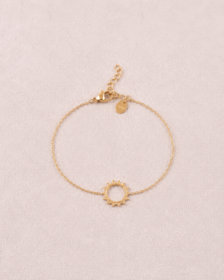 Bracelet Chiara soleil doré sur chaîne fine en acier inoxydable style bohème chic
